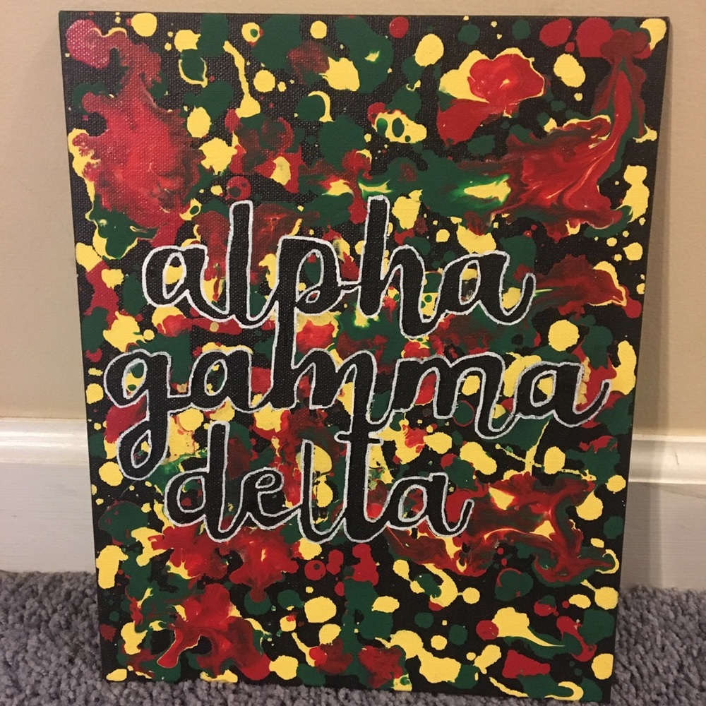 Splatter Alpha Delta Gamma 8x10 canvas